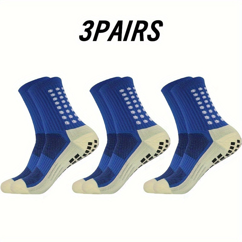 3 Pairs Anti-slip Sweat-absorbent Football Training Socks