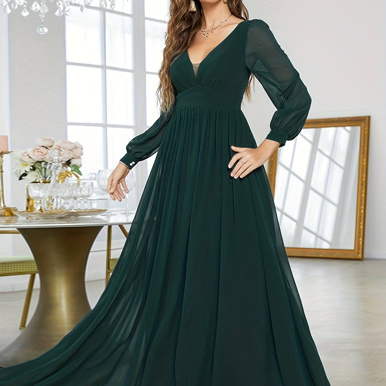 V Neck Bridesmaid Dress Wedding Party Women's Clothing