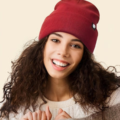 Knitted Lining Beanie Hat Autumn Winter Warm Woolen Hat