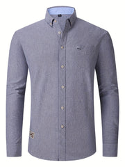 Men's Casual Button Up Long Sleeve Cotton Shirt