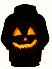 Halloween Pumpkin Pattern Print Hoodies For Men