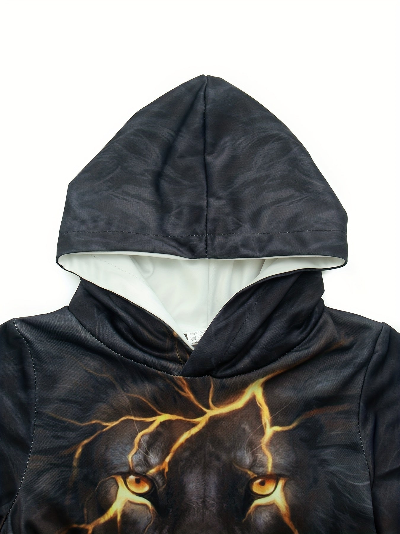 3D Lightning Lion Pattern Hoodie Boy's Outdoor Sweatshirt