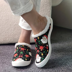 Women's Winter Fur Boots Slip On Lightweight Santa Claus Red Flow
