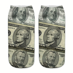 3D Dollar Printed Socks for Men and Women - Novelty Gift