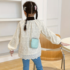 Kids Straw Woven Shoulder Bag Handbags Mini Coin Purse For Girls