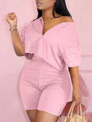 Short Sleeve Crop Top & Shorts Set