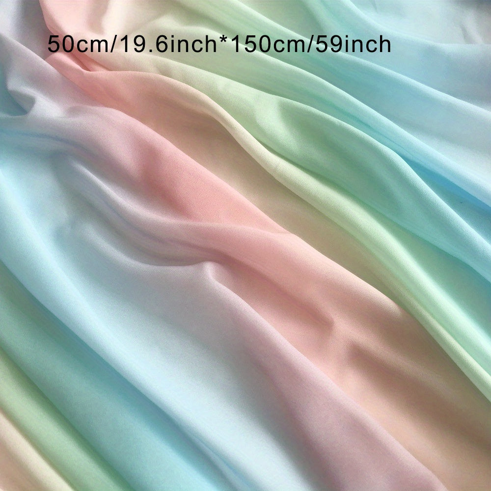 Rainbow Candy Colors Gradient Chiffon Fabric for Clothing
