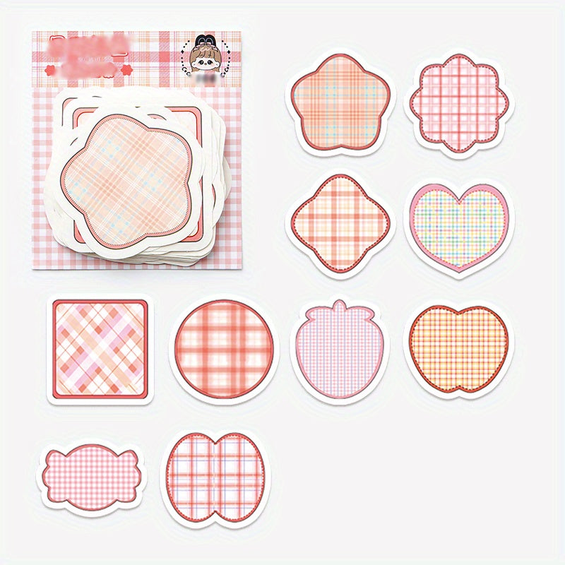 100 Sheets Cartoon Plaid Stripes Note Paper DIY Material