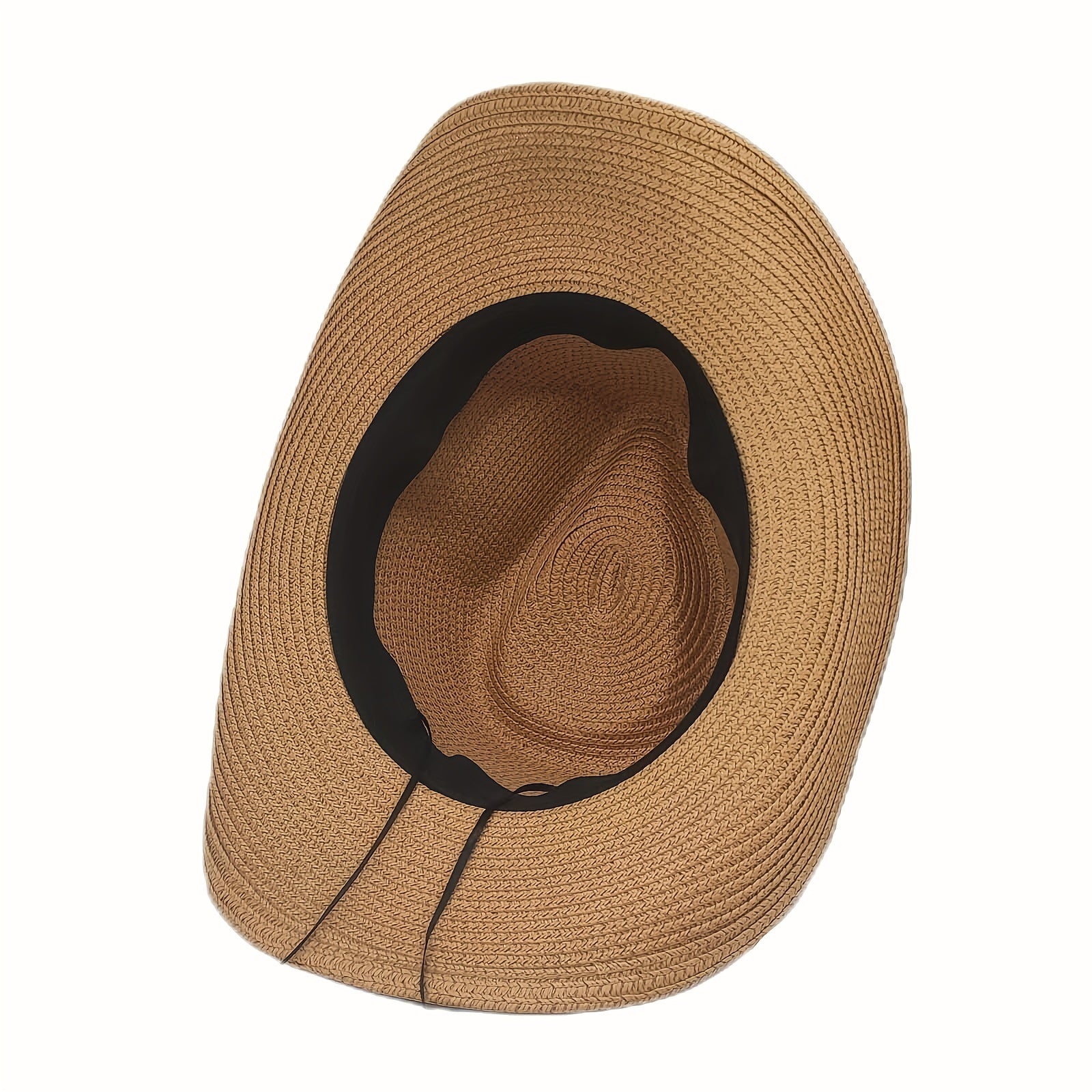 Men's Wide Brim Straw Cowboy Hat for Summer Beach Travel Golf Garden