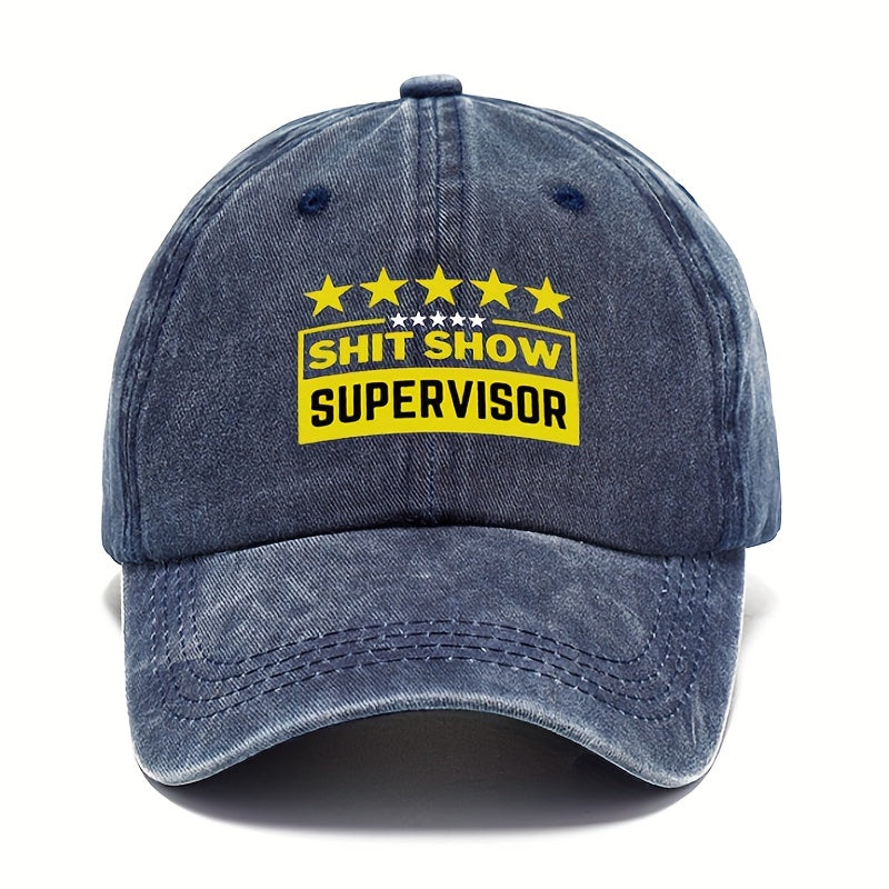 Washed Cotton Retro Letter Baseball Cap Outdoor Sports Adjustable Sunshade Hat