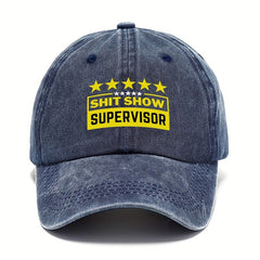 Washed Cotton Retro Letter Baseball Cap Outdoor Sports Adjustable Sunshade Hat
