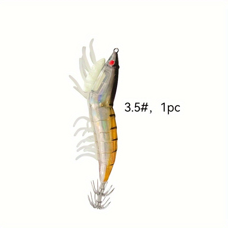 11 Light Soft Bait Shrimp Squid Hook Fluorescent Wooden Bait Sea Fishing