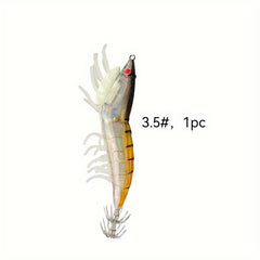 11 Light Soft Bait Shrimp Squid Hook Fluorescent Wooden Bait Sea Fishing