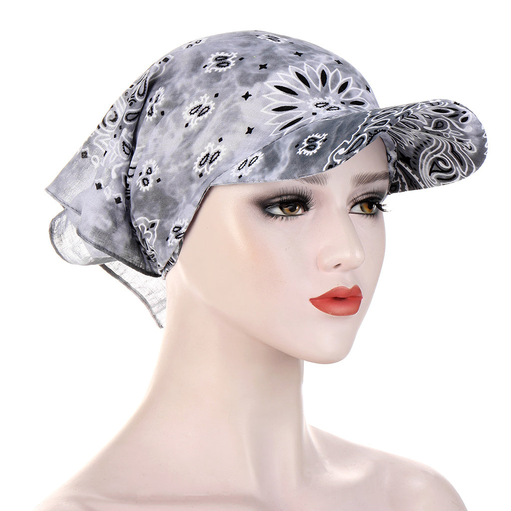 Tie Dye Bandana Cap with Sun Protection for Women