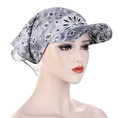 Tie Dye Bandana Cap with Sun Protection for Women