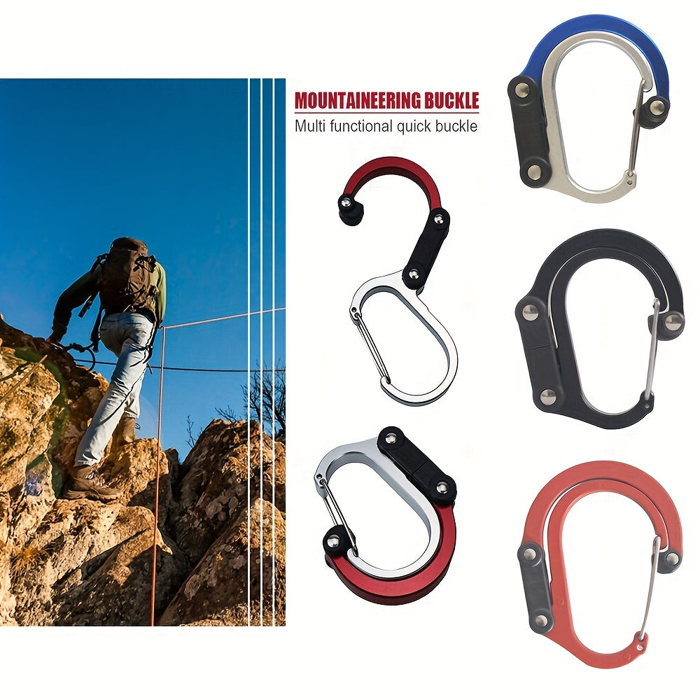 Portable D-Shaped Carabiner for Outdoor Activities