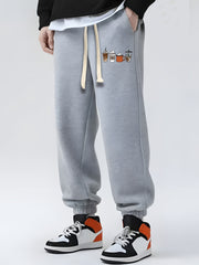 Coffee Drinks Pattern Drawstring Sweatpants Men's Casual Pants