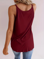 Spaghetti Strap Top V-Neck Cami - Summer Casual Sleeveless Tank