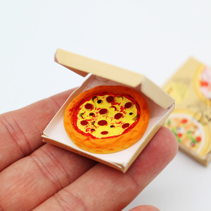 Mixed Pizza in Takeout Box Dollhouse Food Prop