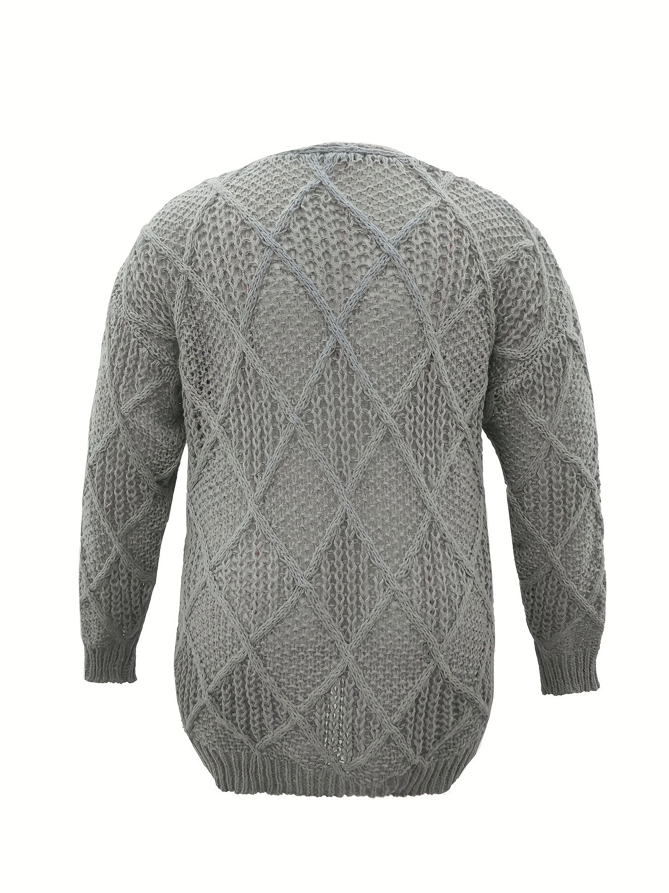 Solid Long Sleeve Stretch Cardigan with Pockets