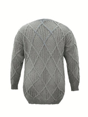 Solid Long Sleeve Stretch Cardigan with Pockets