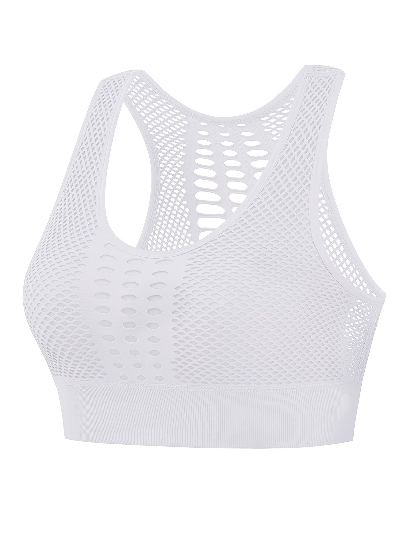 Fishnet Sports Bra Hollow Out Breathable Workout Bra Women's Lingerie