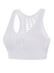 Fishnet Sports Bra Hollow Out Breathable Workout Bra Women's Lingerie