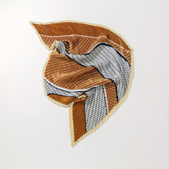 Pleated Bandana Silk Neckerchief Scarf Head Wrap Bag Handle Charm