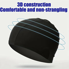 1pc Unisex Swimming Cap Solid Elastic Swim Accessory