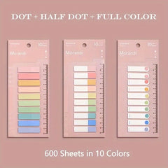 3pcs 600sheets Sticky Index Labels Writable Repositionable Tabs Stickers