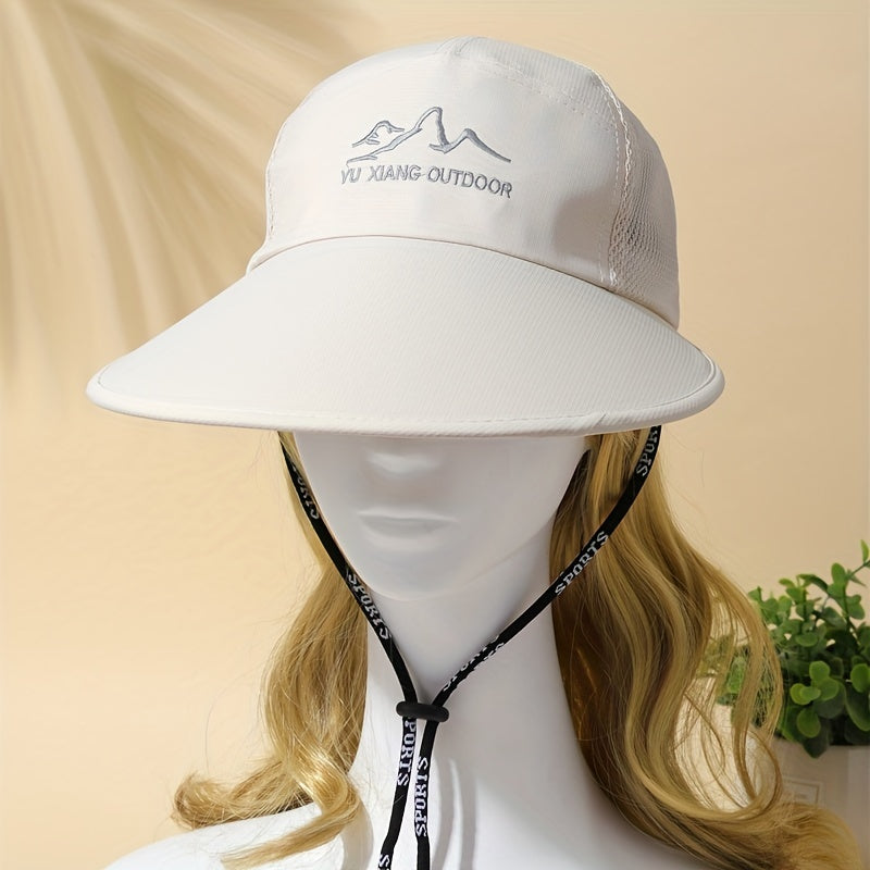 Wide Brim UPF 50 Sun Hat Casual Solid Mesh Breathable Sun Visor
