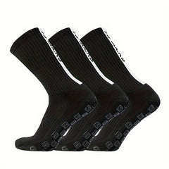 3 Pairs Men's Mid Calf Sport Socks Absorb Sweat Comfy Breathable Socks