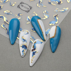 Golden Foil Nail Art Stickers Fantasy Theme Self Adhesive Glossy Finish