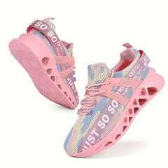 Women's Camo Print Woven Running Shoes Blade Sole Athletic Sneakers