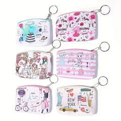Girl's Cartoon Print Zipper Coin Purse Wallet - Kids Birthday