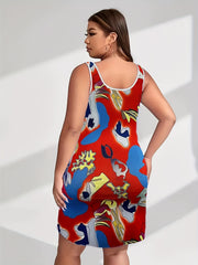 Abstract Print Pajama Tank Dress