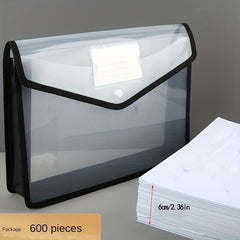 A3 Horizontal Snap Closure Storage File Bag Transparent Thickened