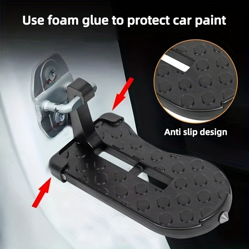 Foldable Car Door Step Auxiliary Foot Pedal Safety Hammer