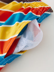Colorful Diagonal Strip Swim Trunk Men s Swimwear