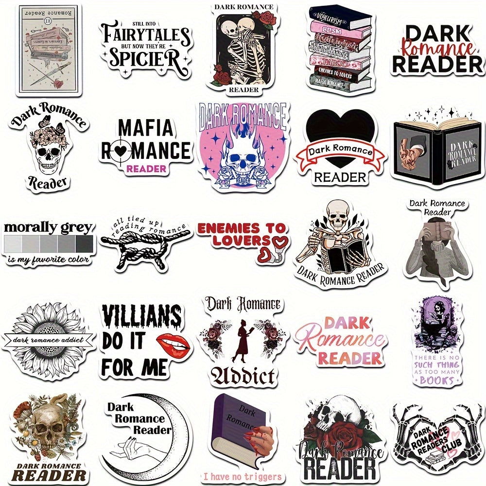 50pcs Cartoon Skull Graffiti Stickers for Books Guitars Waterproof Stickers