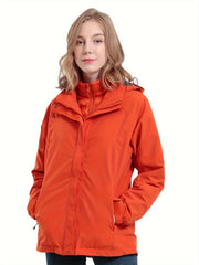 3-in-1 Winter Ski Jacket Women's Thermal Hooded Windproof Coat