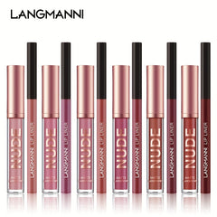 LANGMANNI Lipgloss Lipliner Set Long Lasting Waterproof Liquid Lipstick