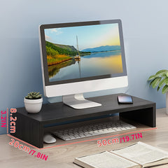 Wooden Monitor Stand Desktop Organizer TV Screen Computer Printer Laptop