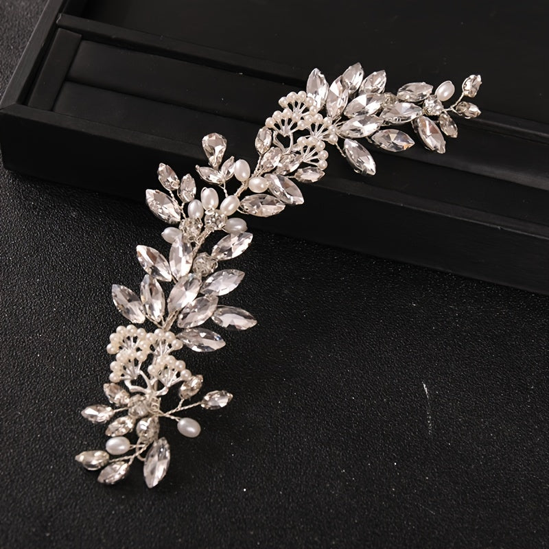 CZ Rhinestones Vine Leaves Bridal Hair Comb Wedding Hair Accessories