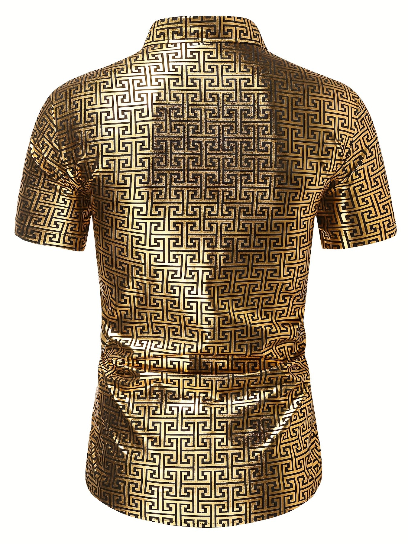 Geometric Print Men's Casual Short Sleeve Shirt