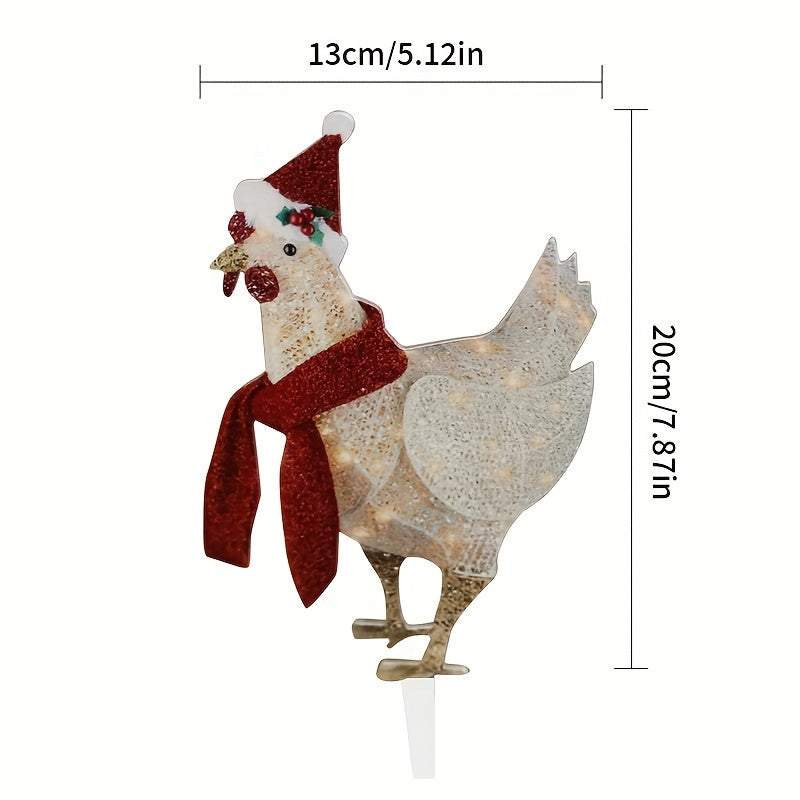 Light Up Chicken With Scarf Holiday Decoration Glowing Chicken