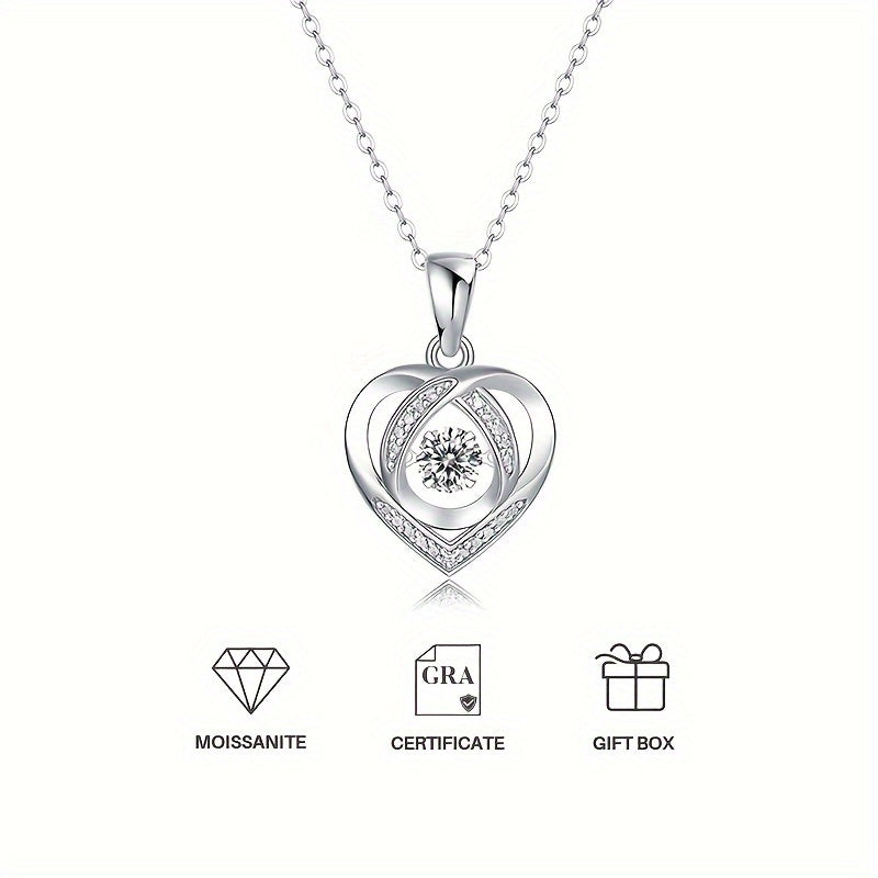 Moissanite Necklace 925 Silver Pendant Clavicle Chain Jewelry for Women