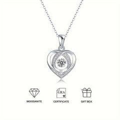 Moissanite Necklace 925 Silver Pendant Clavicle Chain Jewelry for Women