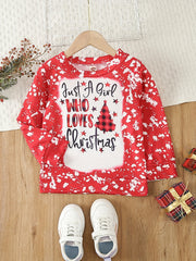Christmas Girl Graphic Sweatshirts For Toddler Girls