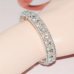 Rhinestone Inlaid Bridal Bangle Bracelet